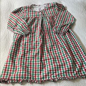 Cecil & Lou Cotton Holiday Gingham Nightgown with Ruffle Trim, size 10